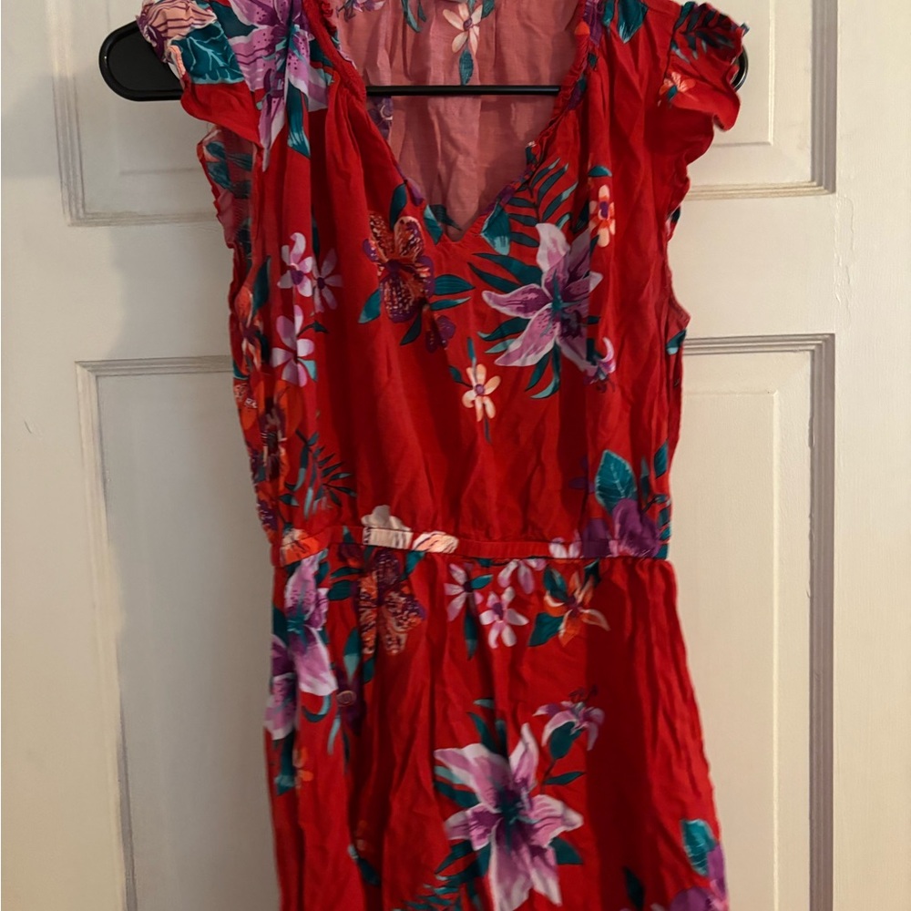 Floral Red Dress